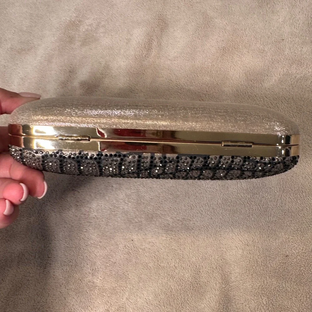 Rhinestone‎ Croc Clutch Evening Bag Luxe Wedding Guest Party Formal Chic